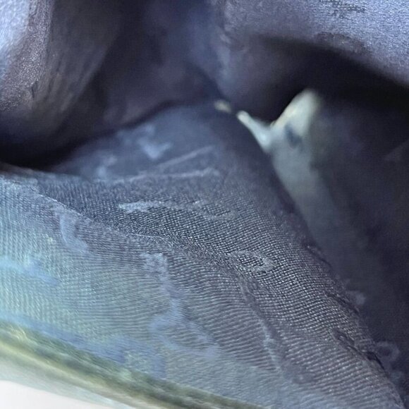 Fossil Maddox Leather Zip Around Wallet Clutch In Black Silver Trim - Picture 7 of 13